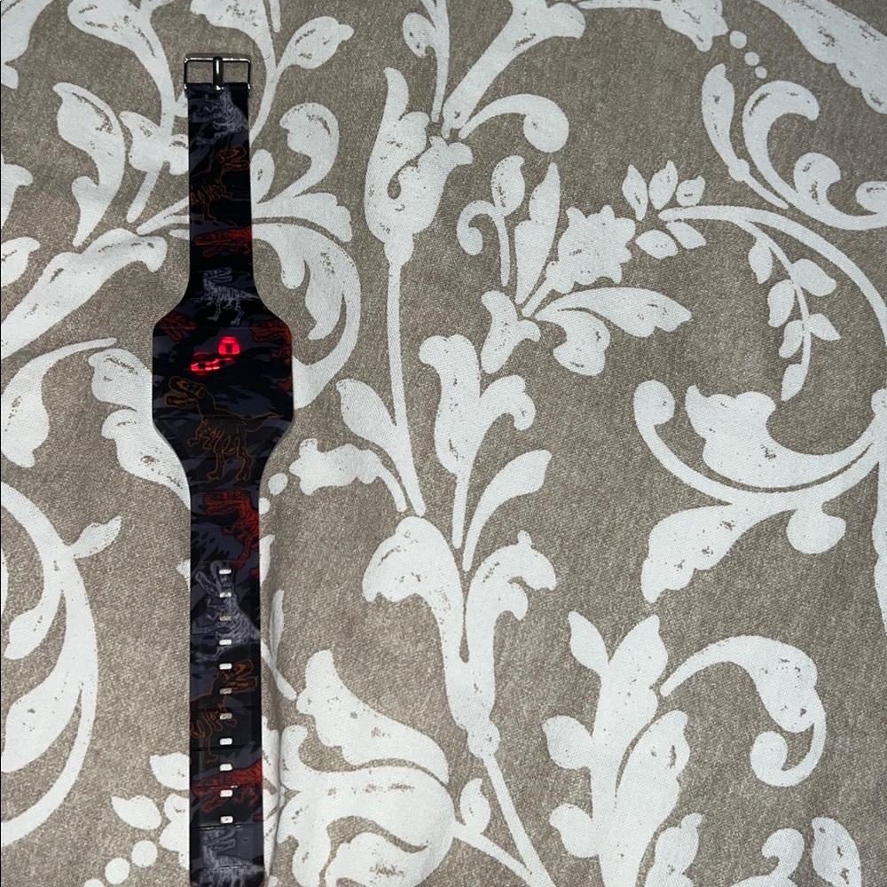 Black and Red Patterned Watch